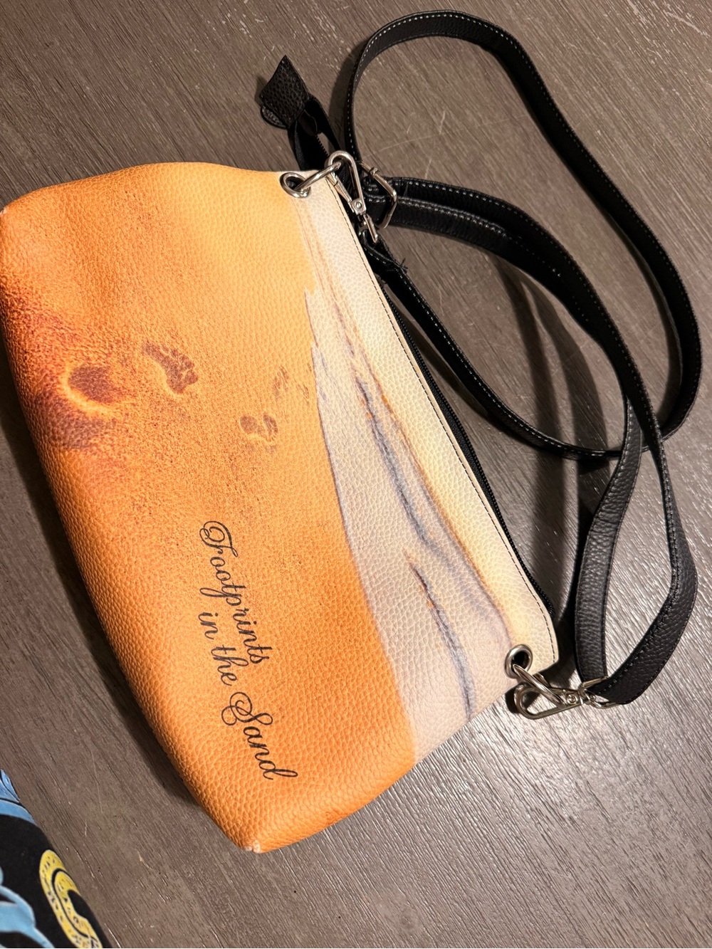 Women's Orange Beach-Print Crossbody Bag